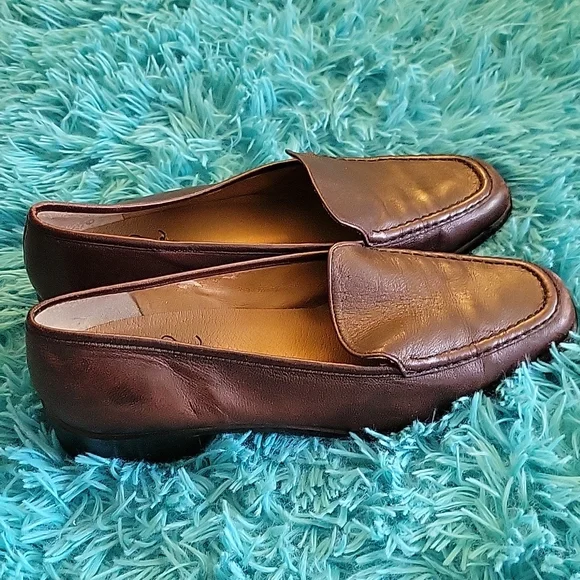Selby Brown Moc Fit Leather Loafers Size 8.5 - Picture 2 of 5
